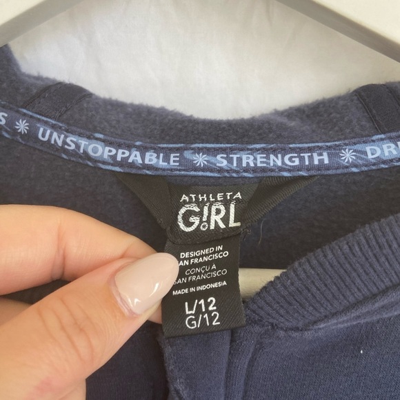 Athleta Girl Fleece Hoodie Zip Jacket Size L / 12 - Picture 9 of 11